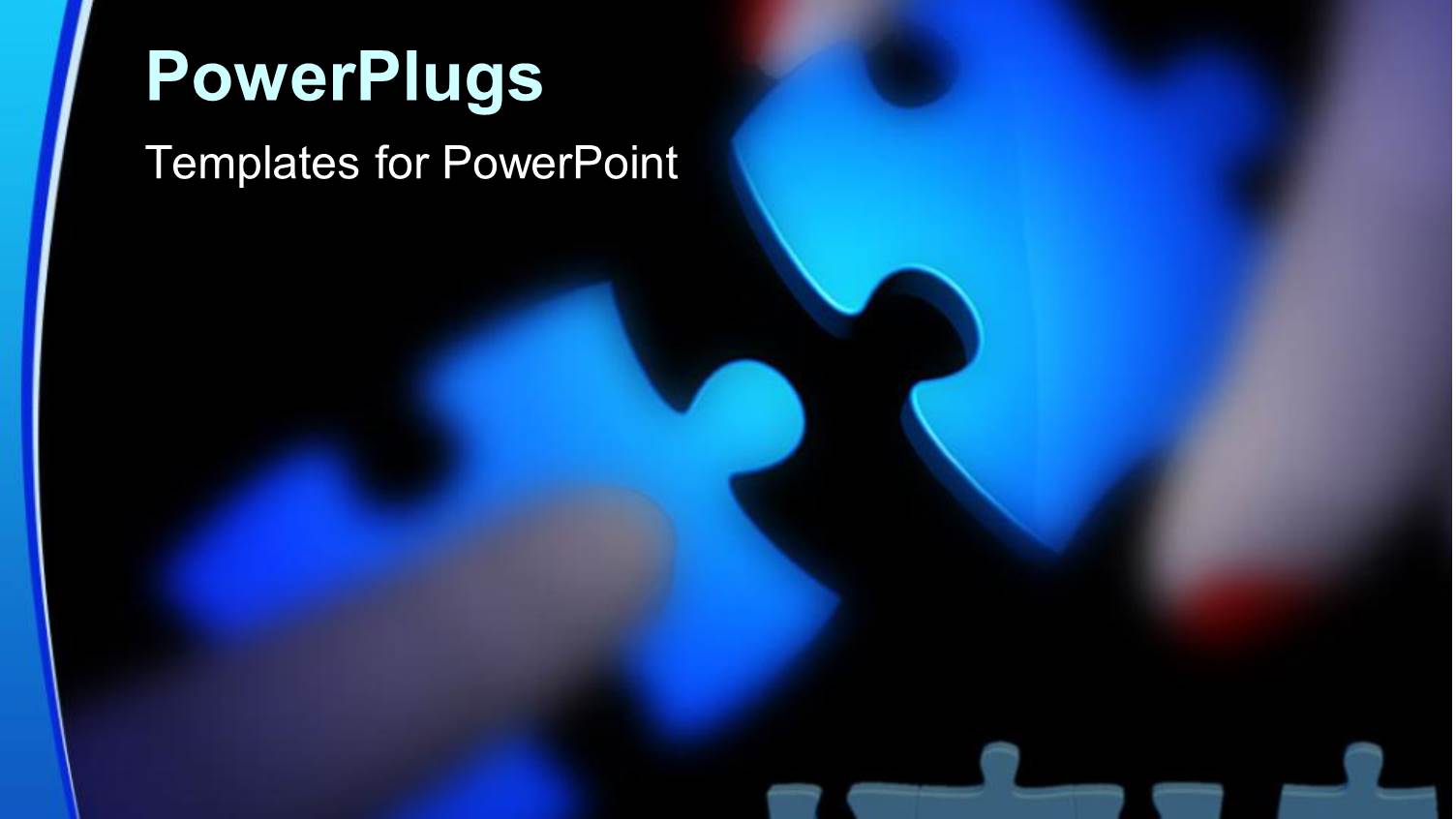 Two Blue Colored Puzzle Pieces on a Black Background