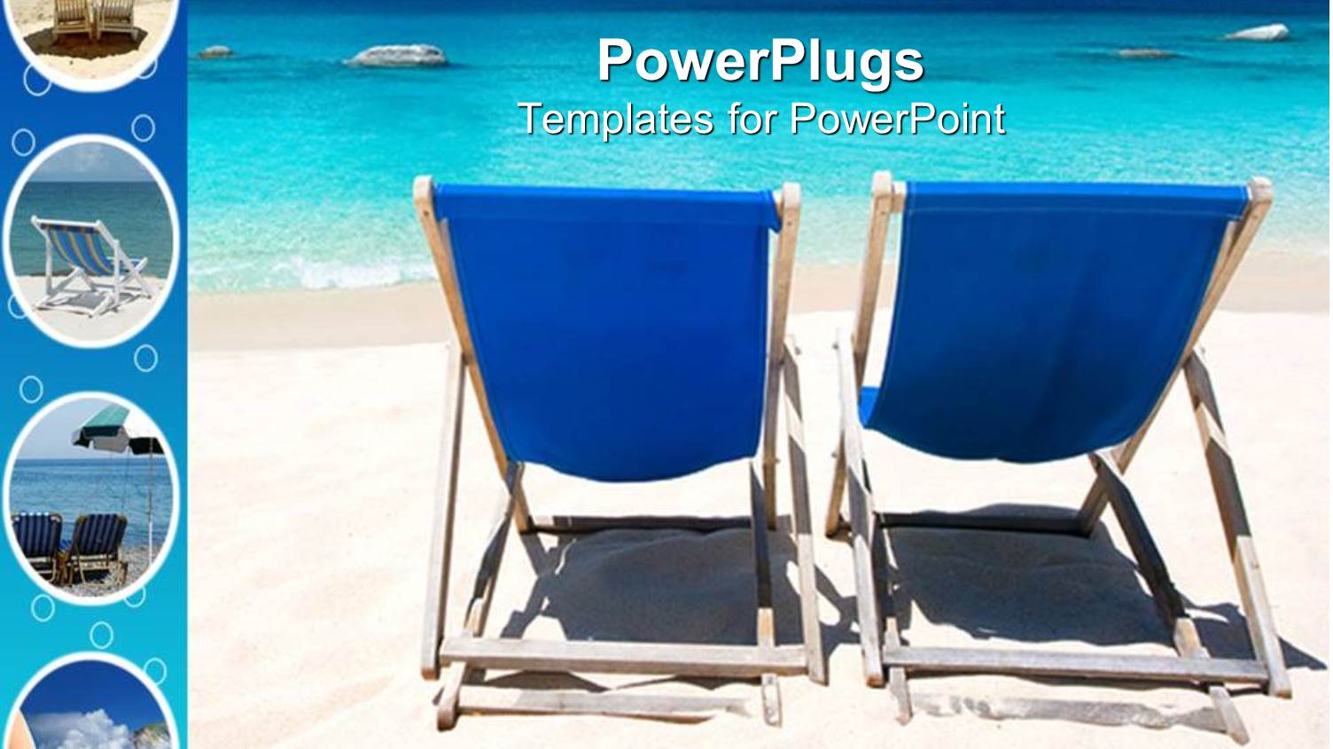 Two Blue Lounge Chairs on Beach, with Umbrella, Feet in Sand, Vacation, Travel, Tropical, Island