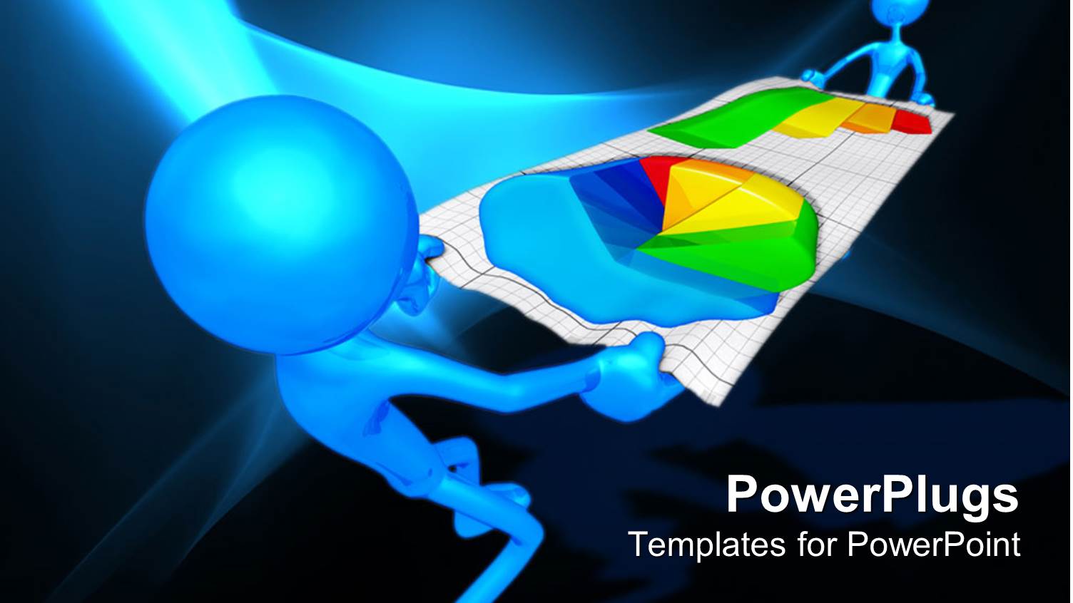 Two Blue Men Holding the Different Ends of a big Graph Sheet