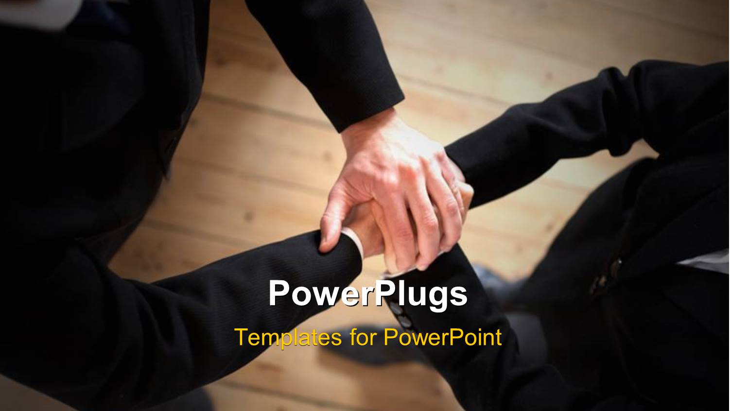 Two Business Men on Black Suites Holding their Hands Together