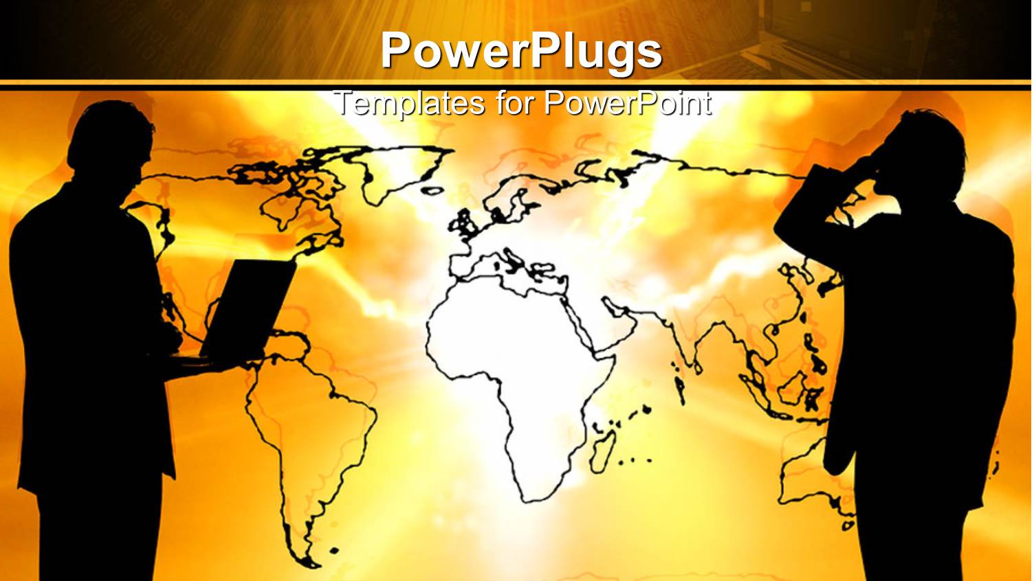 Two Business People Receiving Phone Calls with a Laptop