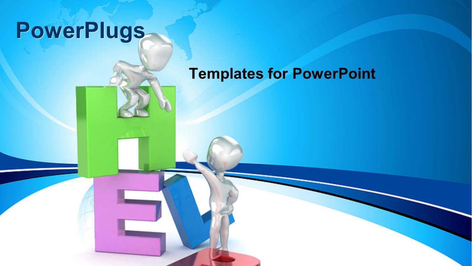 Two Chrome 3D Men Arranging Colorful Letters Over White Background 