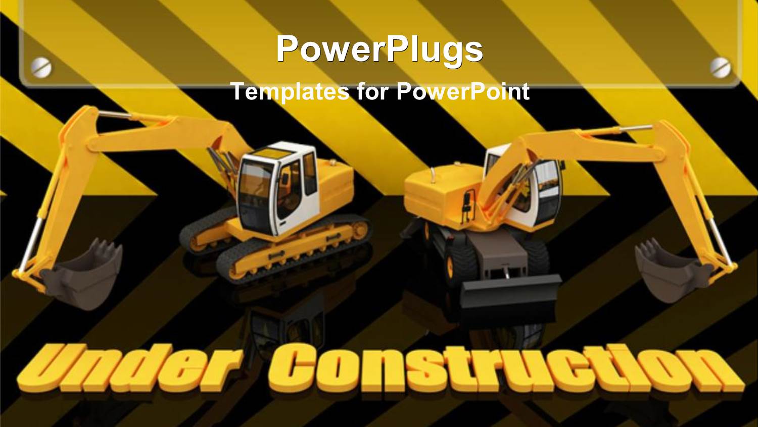 Two Construction Machineries Atop of Yellow Under Construction Words Written on Striped Ground and Yellow with Black