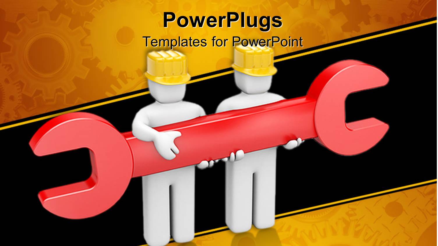 Two Construction Workers with a Wrench