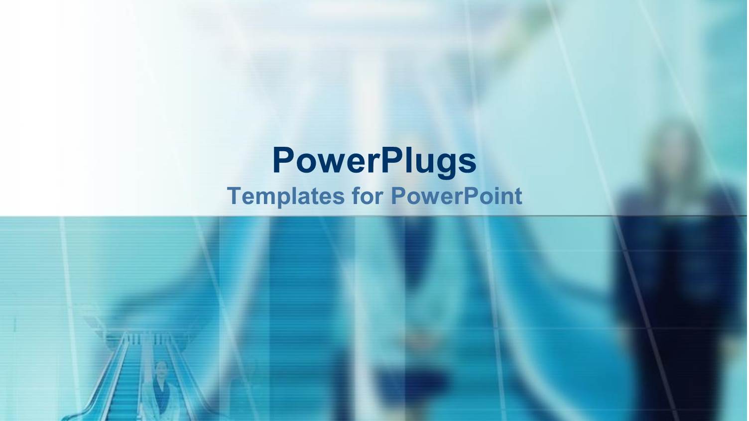 Two Corporate Ladies Standing on a Blurry Blue Background