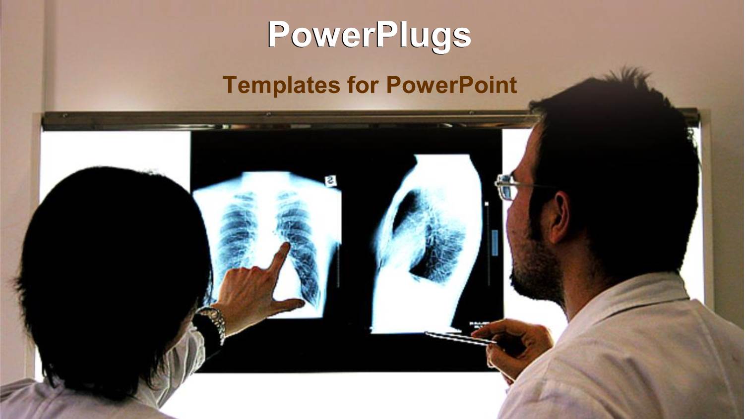 Two Doctors Examining X-ray Report of Patient on White Background