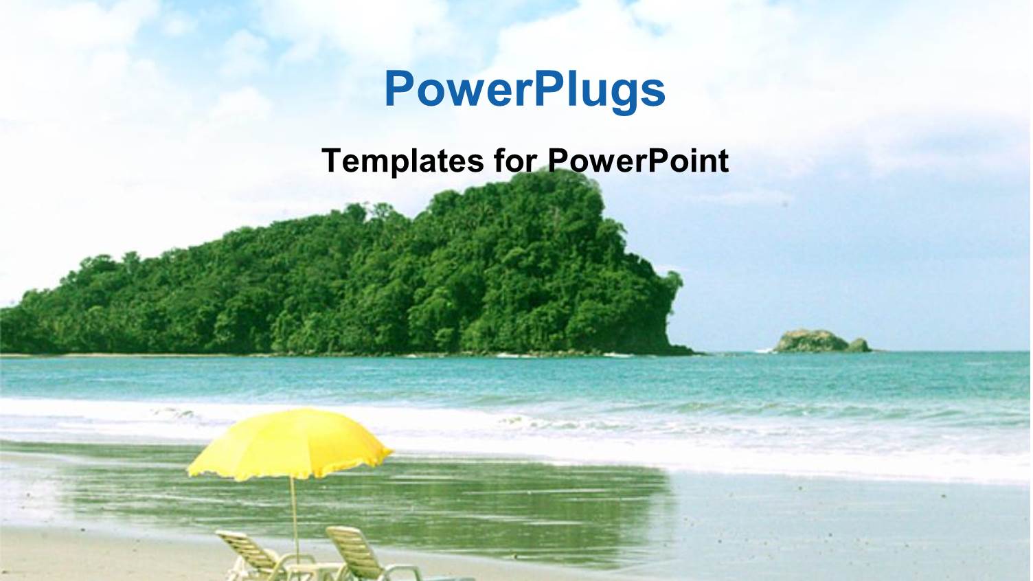 Two Easy Chairs Placed on a Beach