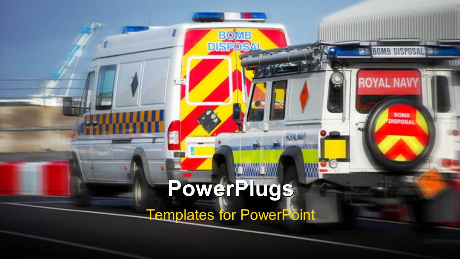 Two Fast Moving Naval Ambulances on a Tarred Road