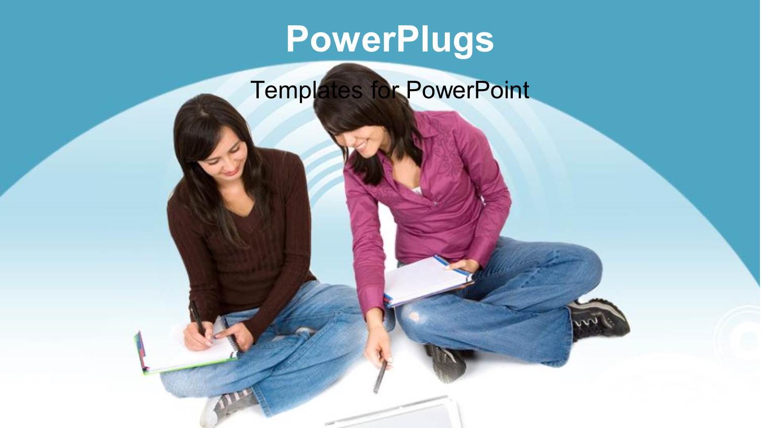 Two Female Students Forming a Study Group and Reading