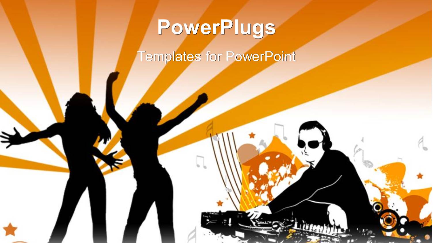 Two Females Figures Danicing and a DJ Playing Music