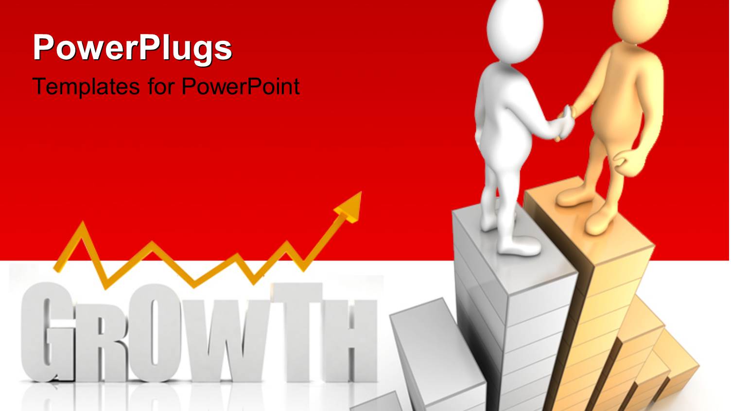 Two Figures Shaking Hands with the Word Growth in the Background