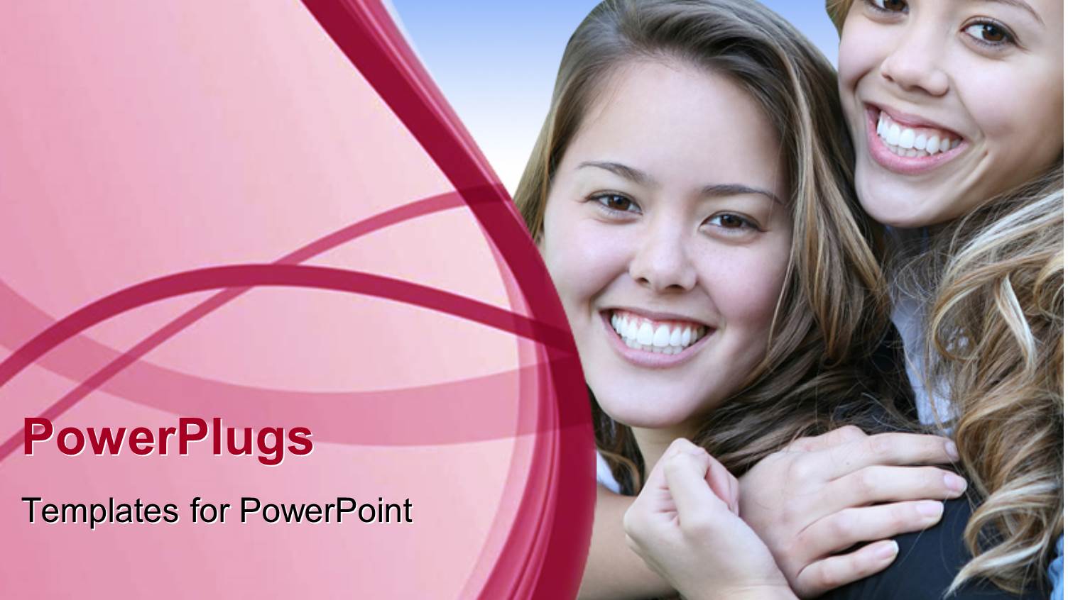 Two Foreign Girls Wih Bluish Background