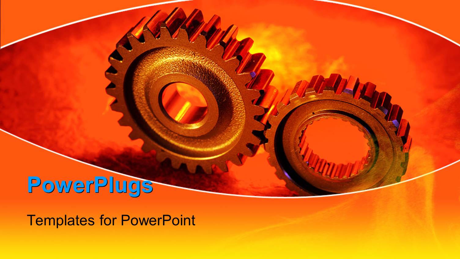 large Connected Cog Wheels in Red Background