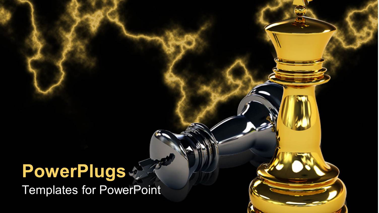 Two Gold and Black Colored Chess Pieces with the Gold Winning