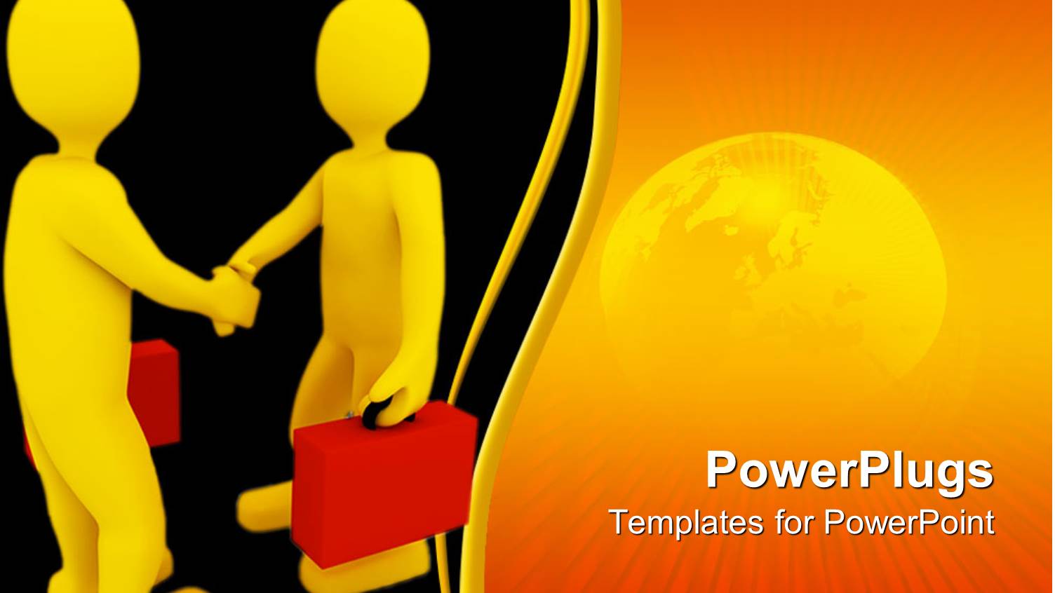 Two Gold Colored 3d Human Characters Holding Red Briefcases