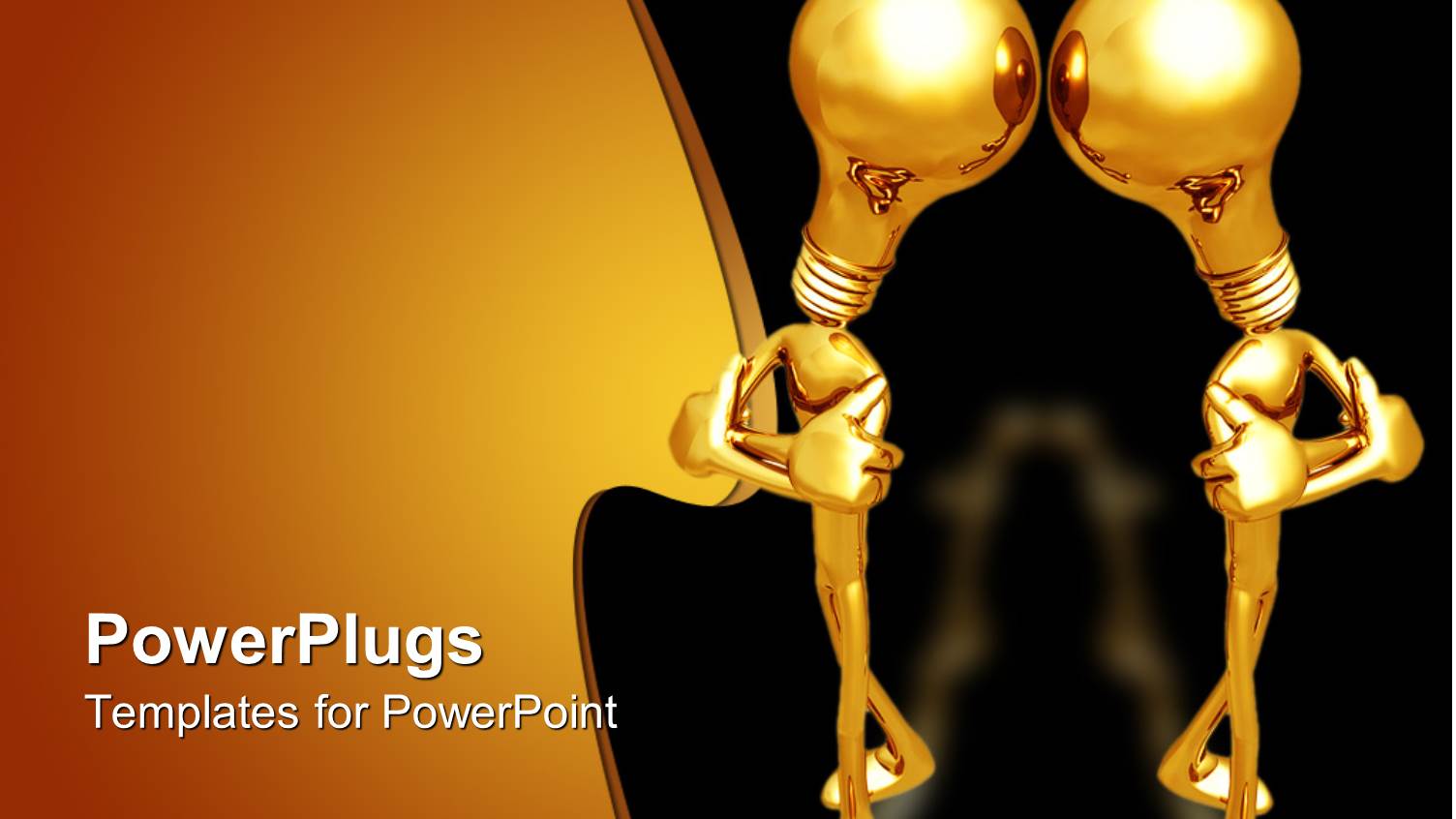 Two Gold Colored Human Characters with Gold Bulb Heads