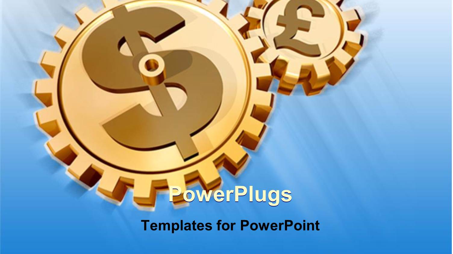 Two Golden Connected Gears with Currency Symbols Euro and Dollar