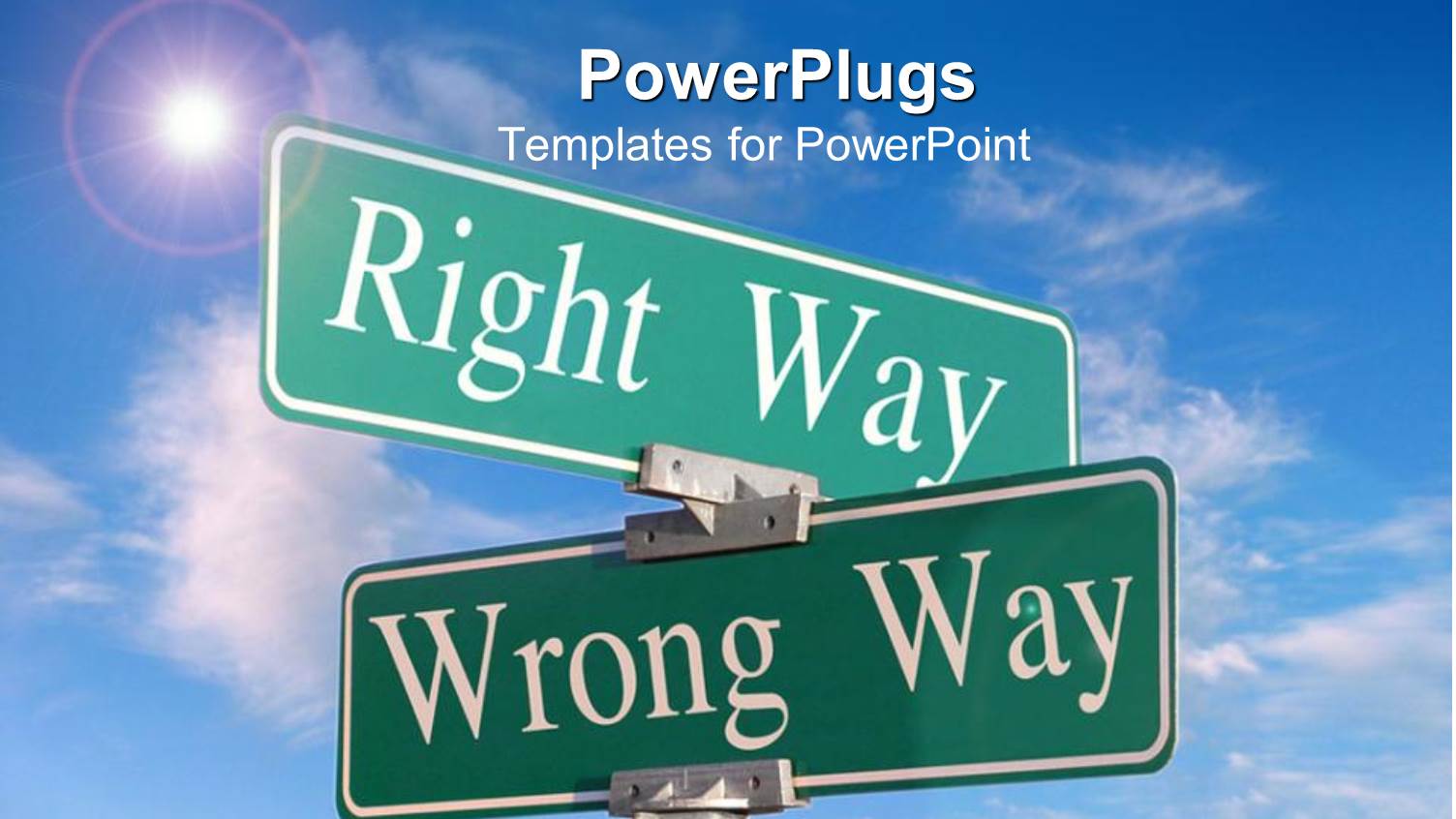 Two Green Sign Posts with White Text on them