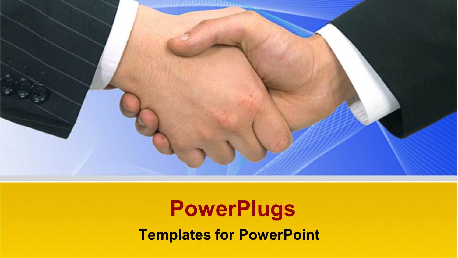 Two Hands Having a Handshake Over a Sky Blue Background