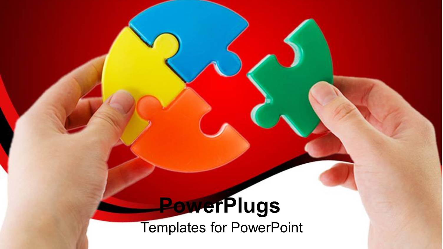 Two Hands Holding Jigsaw Puzzle Pieces