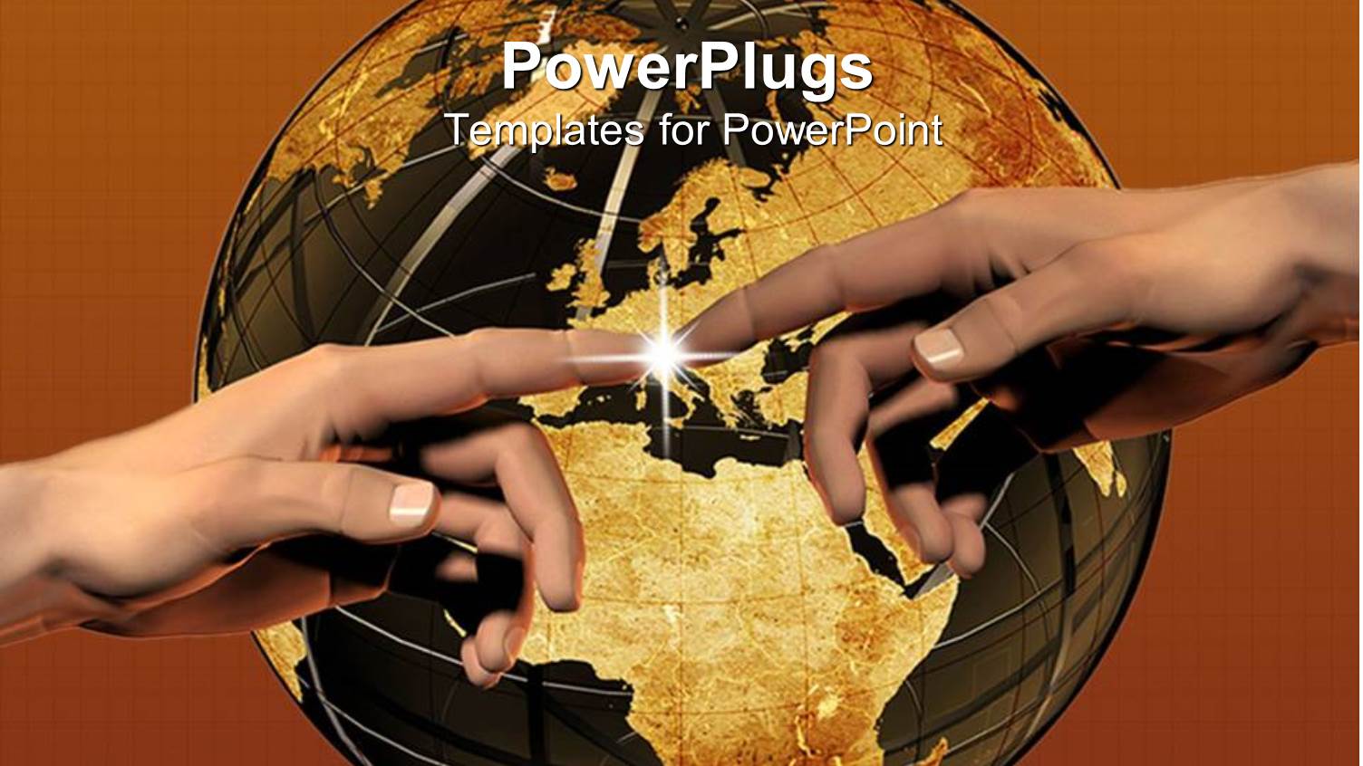 Two Hands Meeting with Light Spark, World, Globe, Earth