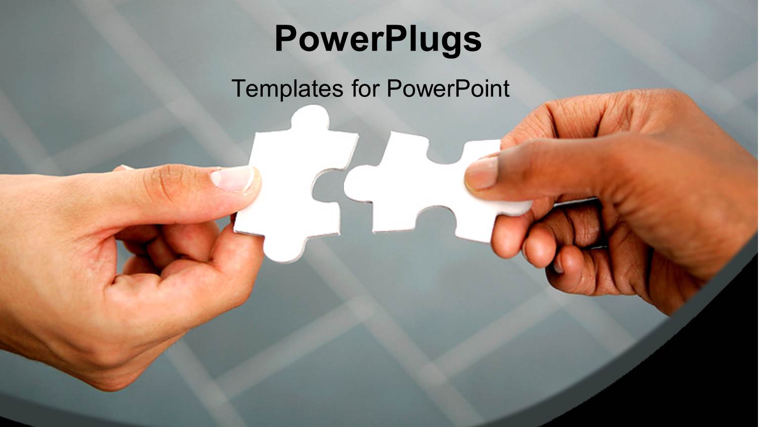 Two Hands Piecing Two White Jigsaw Puzzle Pieces Together 