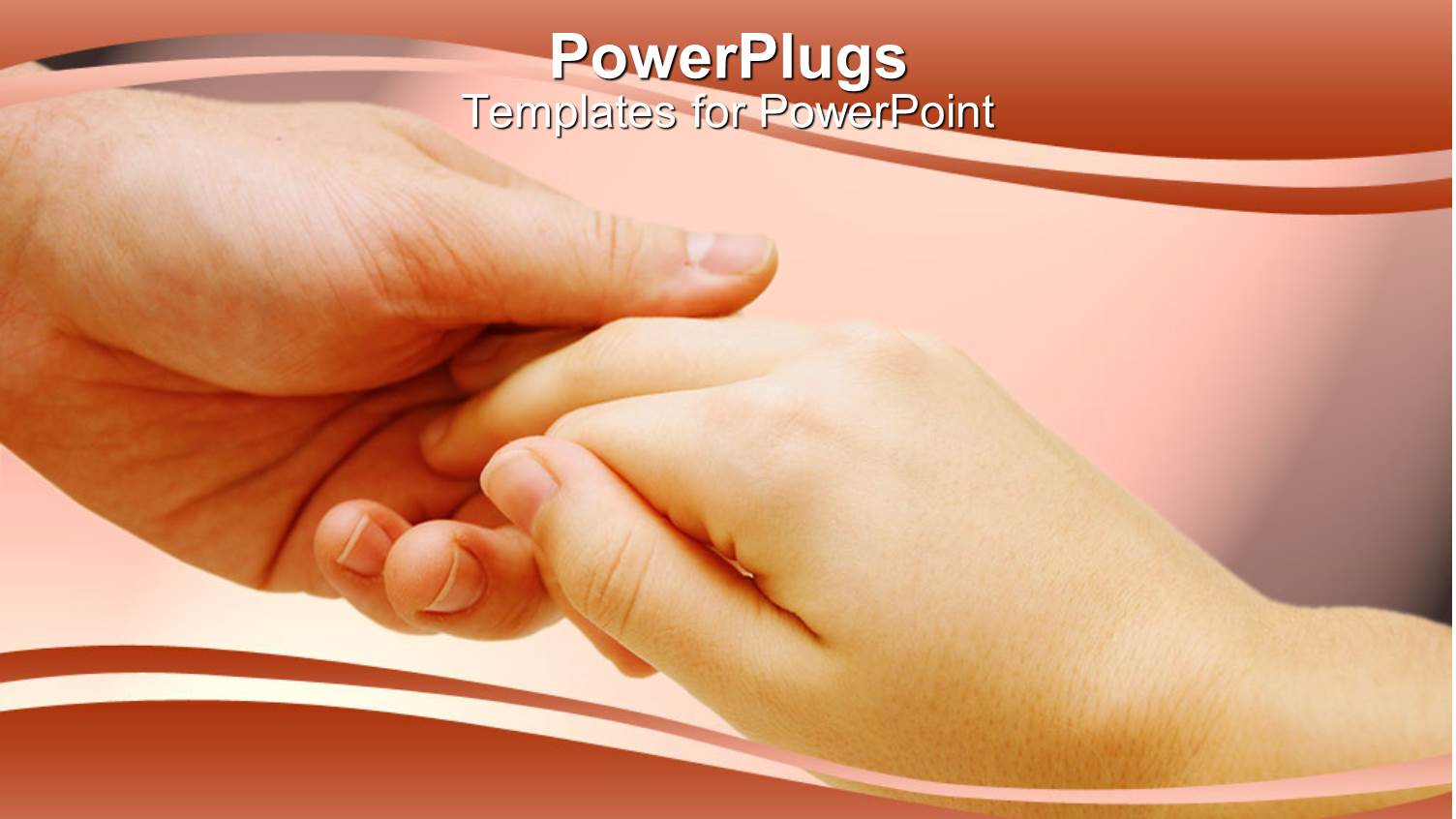 Two Holding Hands of a Man and Woman on Peach Background