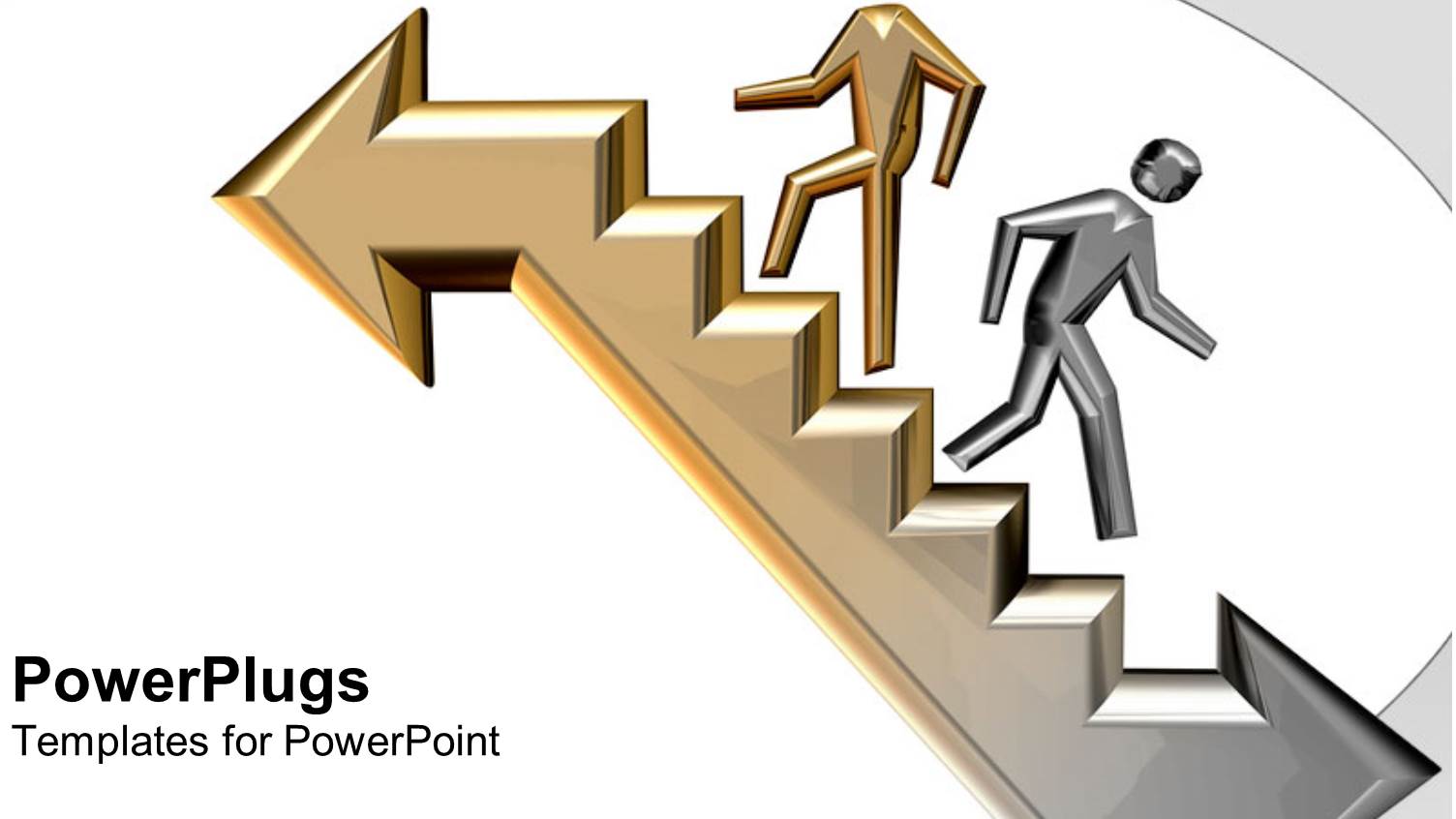 Two Human Figures Walking on Opposite Sides of Stairs