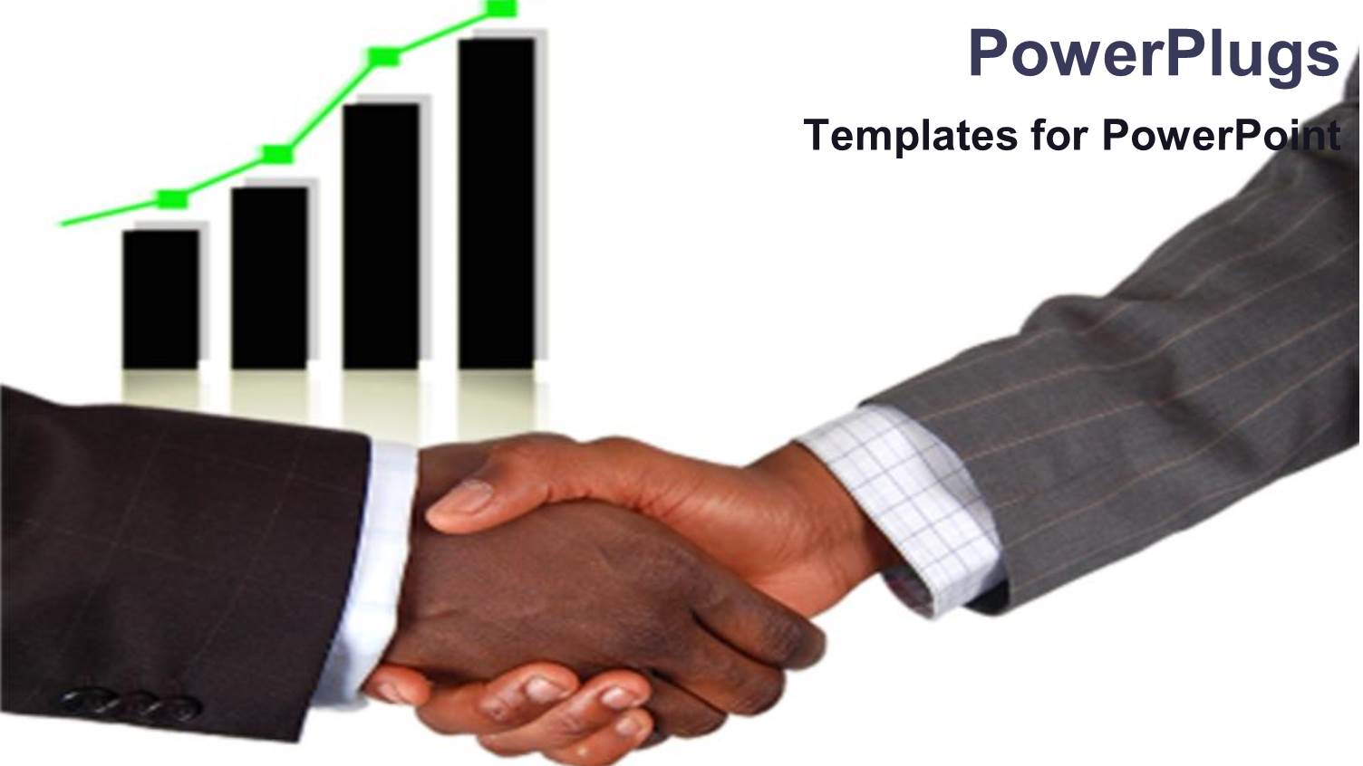 Two Humans Shaking Hands with Black Bars Behind them