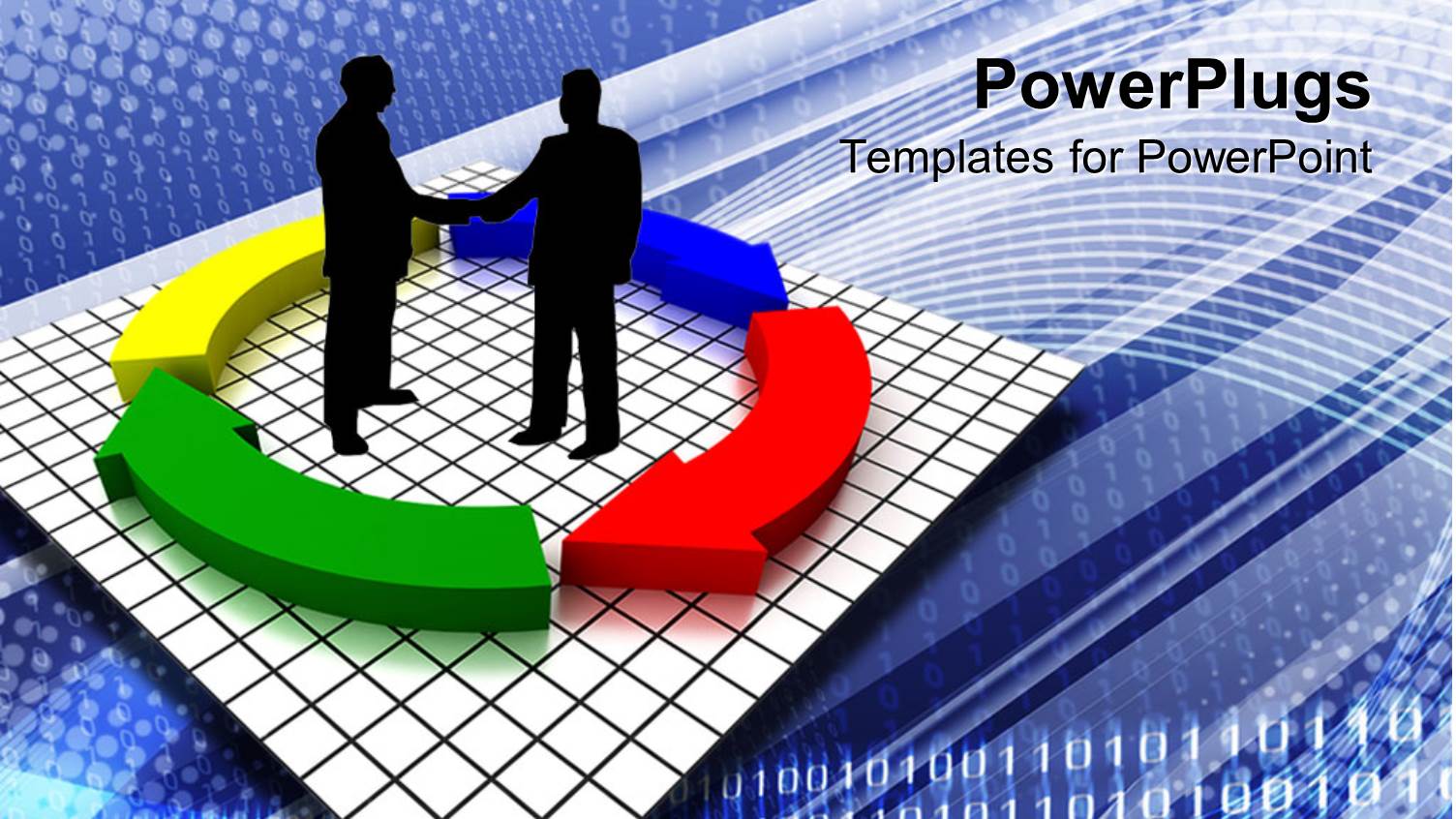 Two Humans Shaking Hands in the Middle of a Recycle Symbol