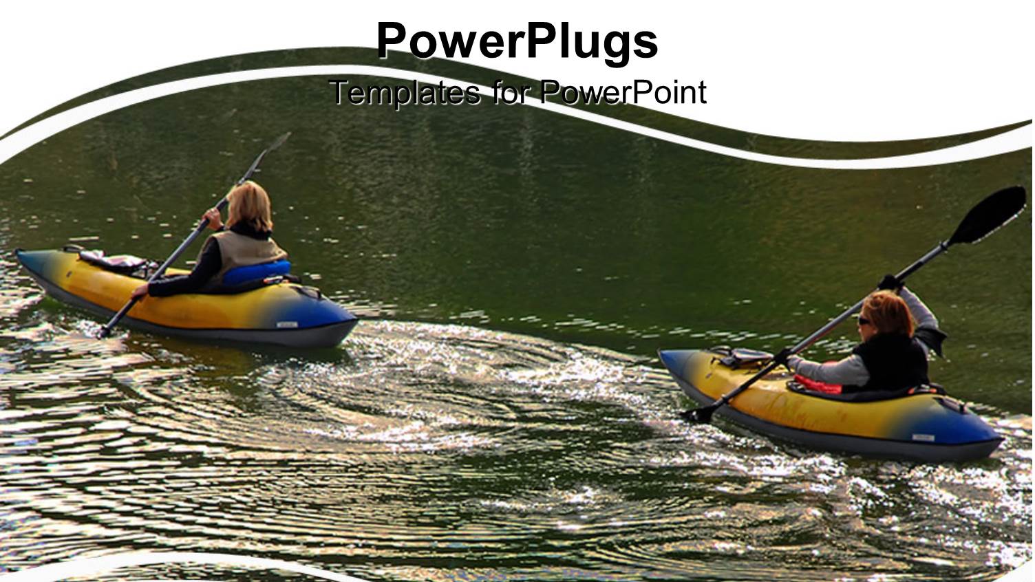 Two Ladies Kayaking in a Lake