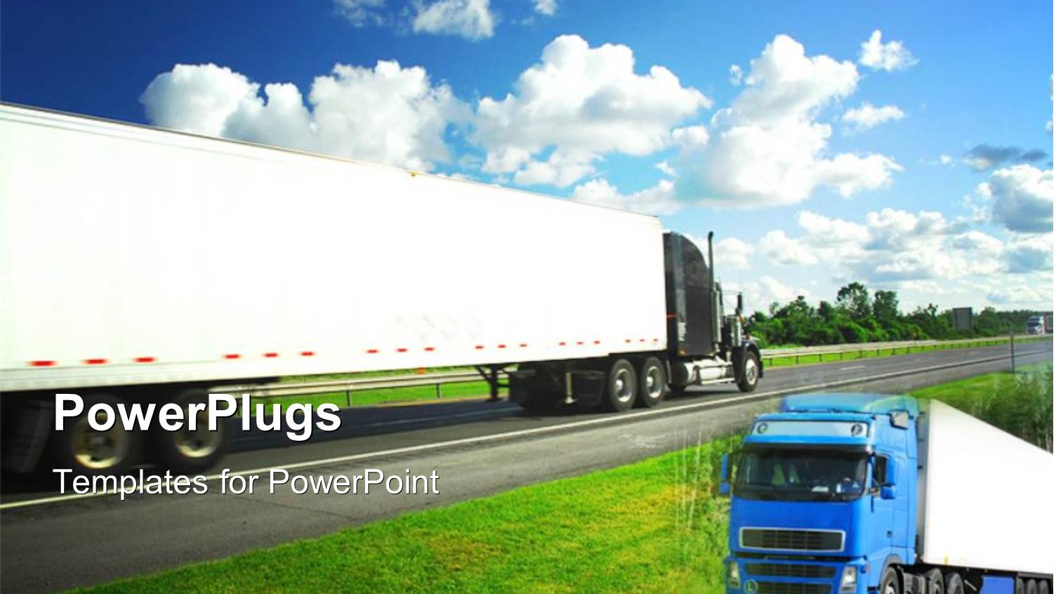 Two Long Trucks in Motion on a Tarred Road