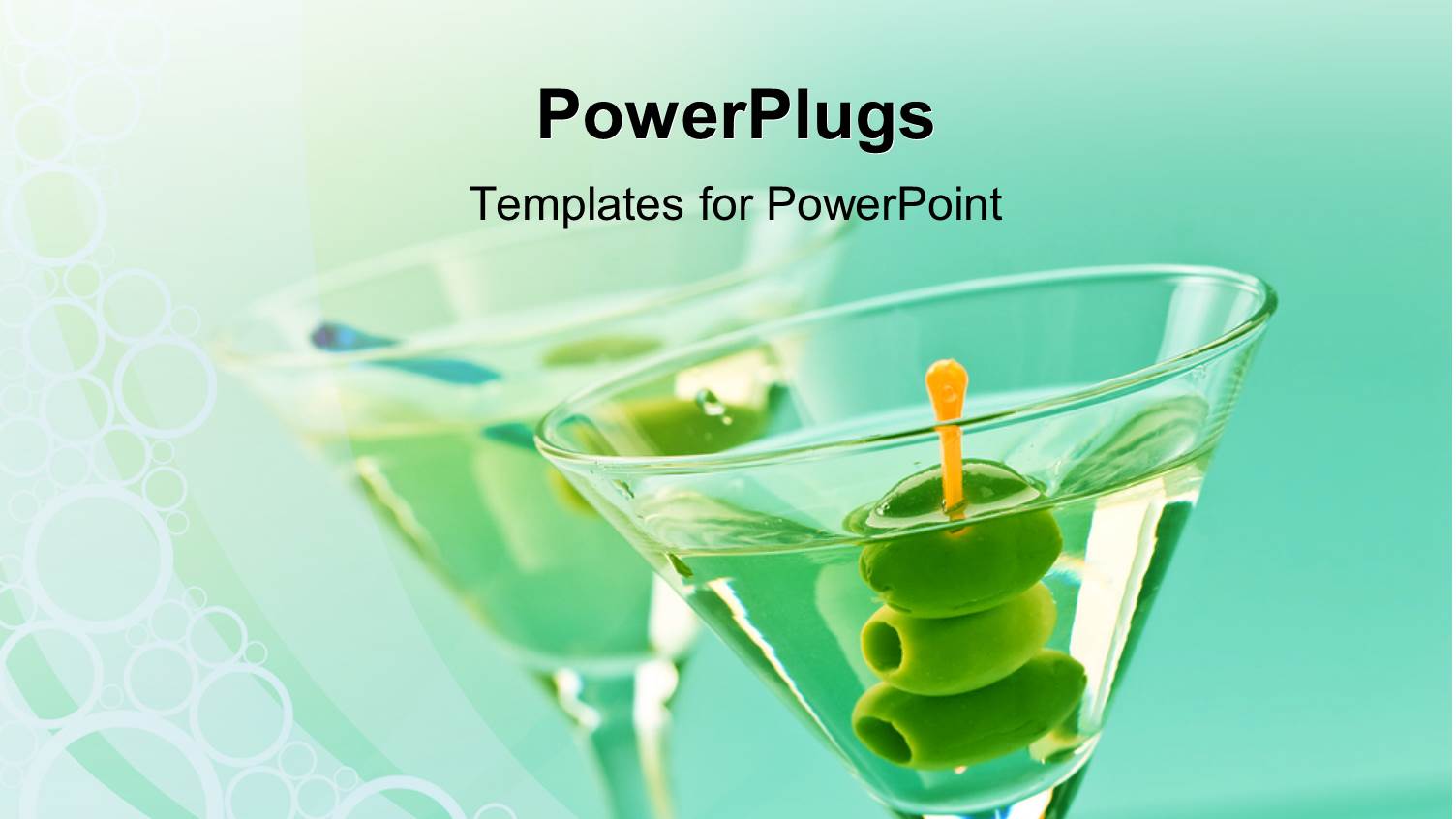 Two Martinis with Water in the Background