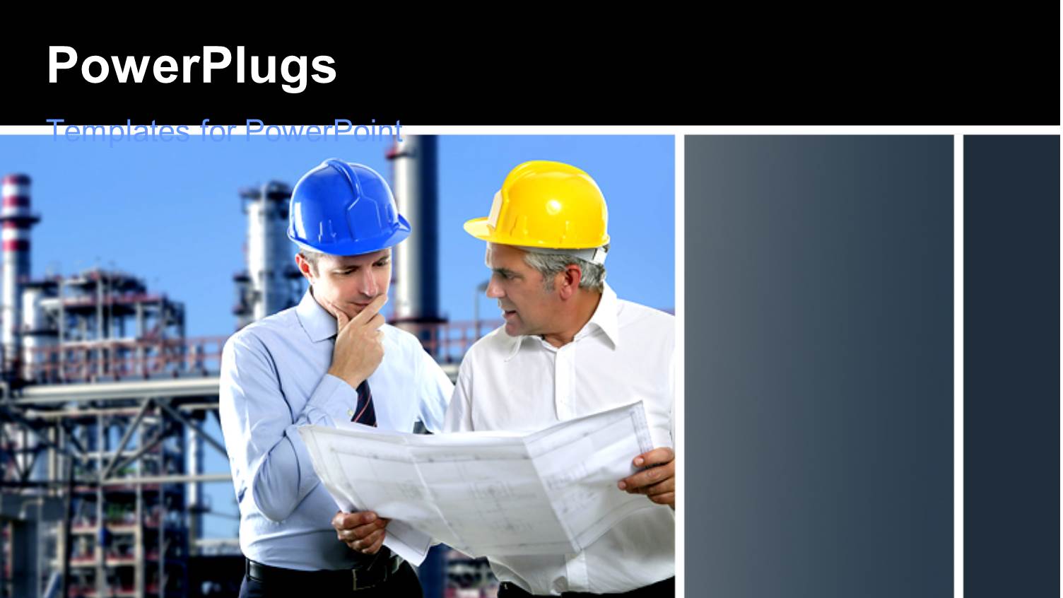 Two Men Wearing Construction Caps Looking at a Plan
