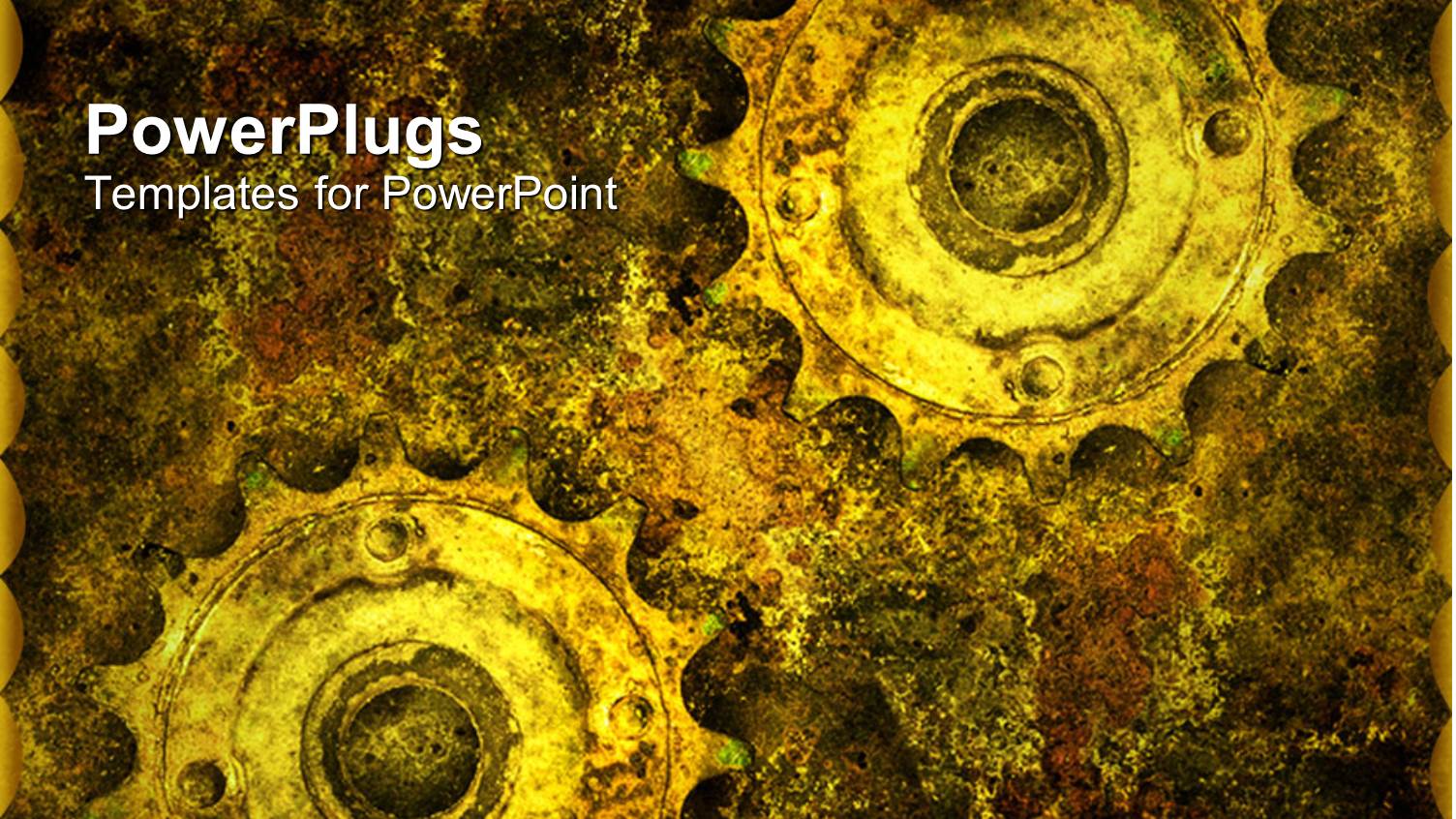 Two Old Grunge Gears in Abstract Background