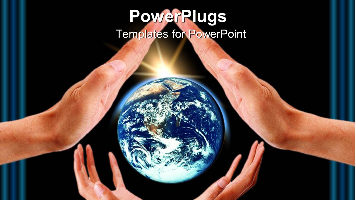 Two Pairs of Hands with a Bright Shinning Globe