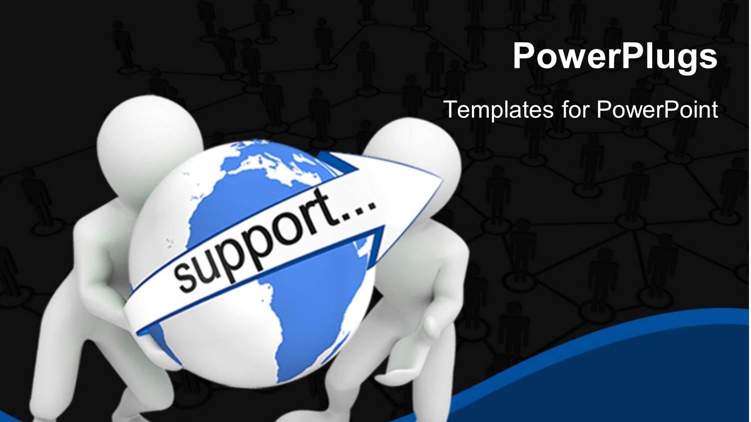 Two People with a Globe and Blackish Background