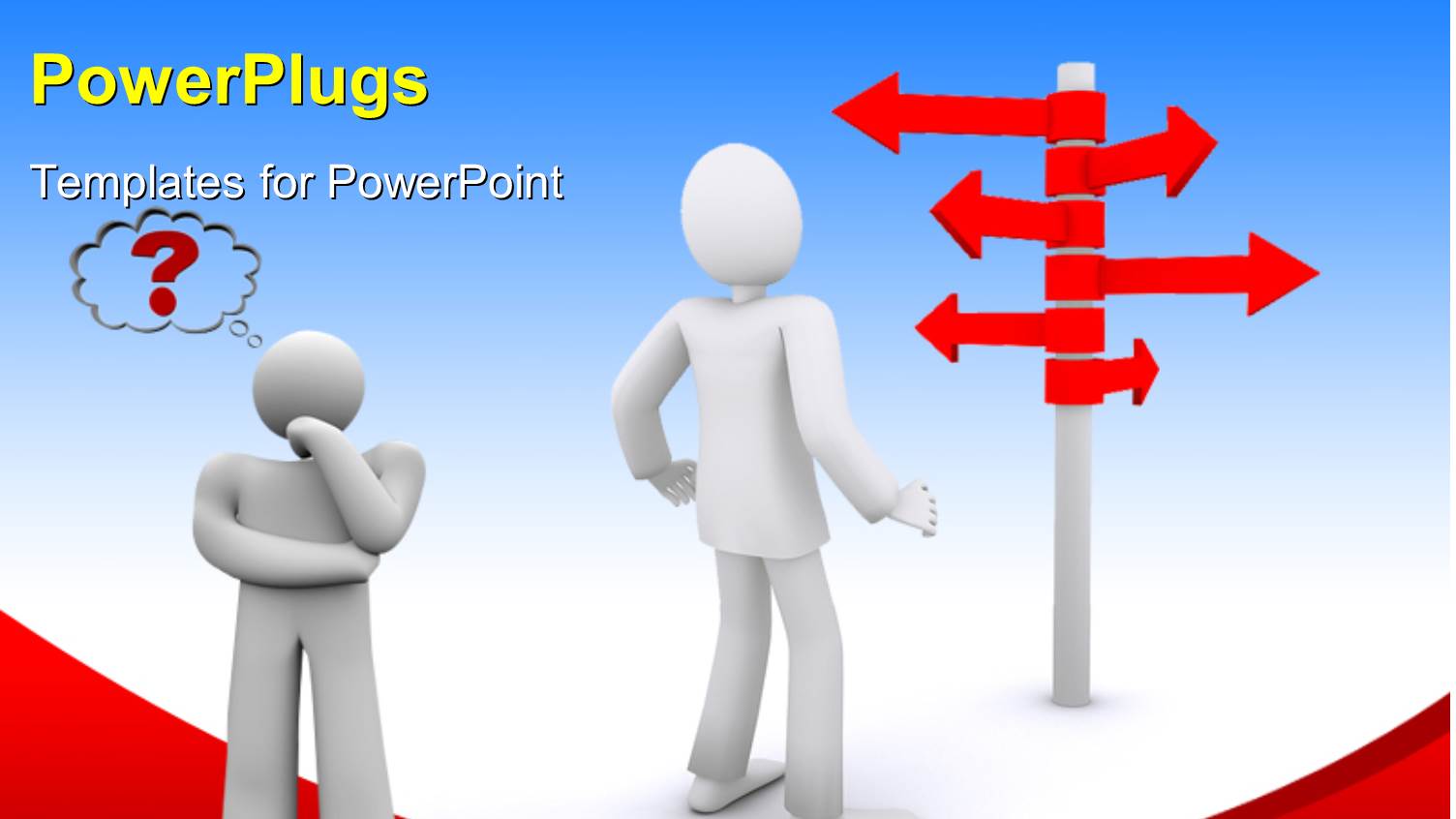 Two People with a Number of Options and Bluish Background