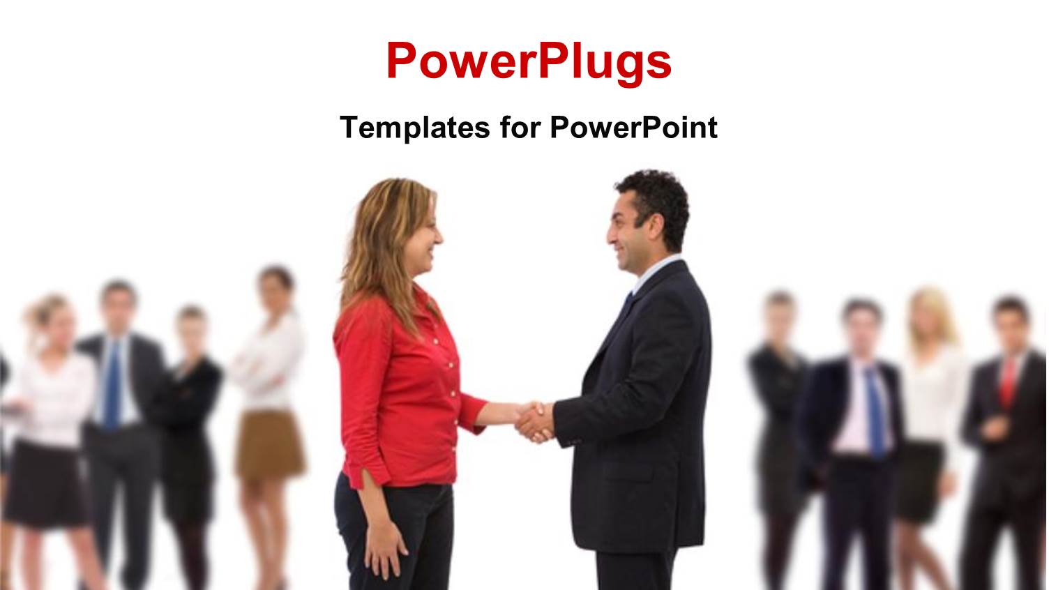 Two People Smiling and Having a Hand Shake with other People Staring