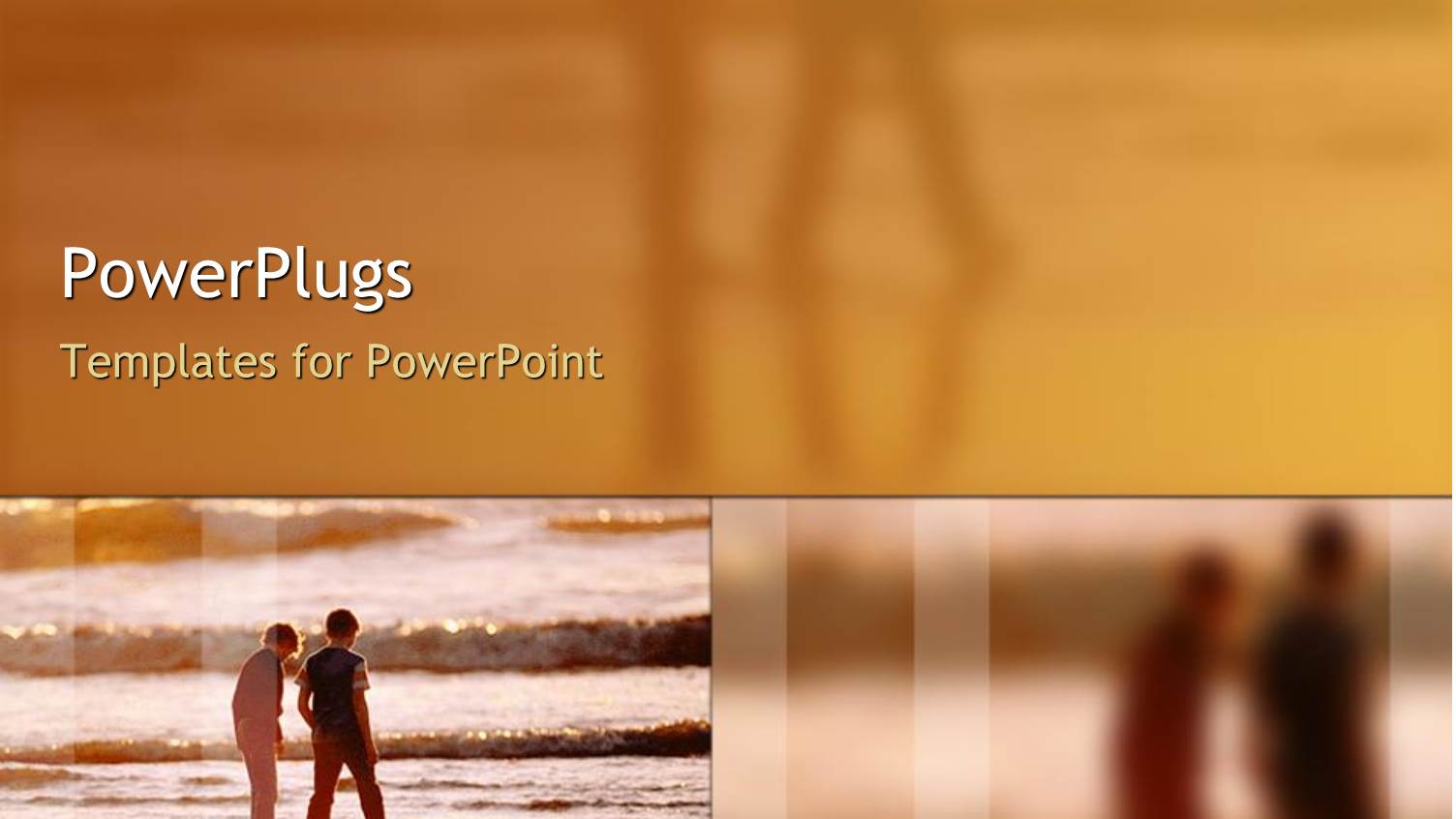 Two People Walking on Beach as Waves Break