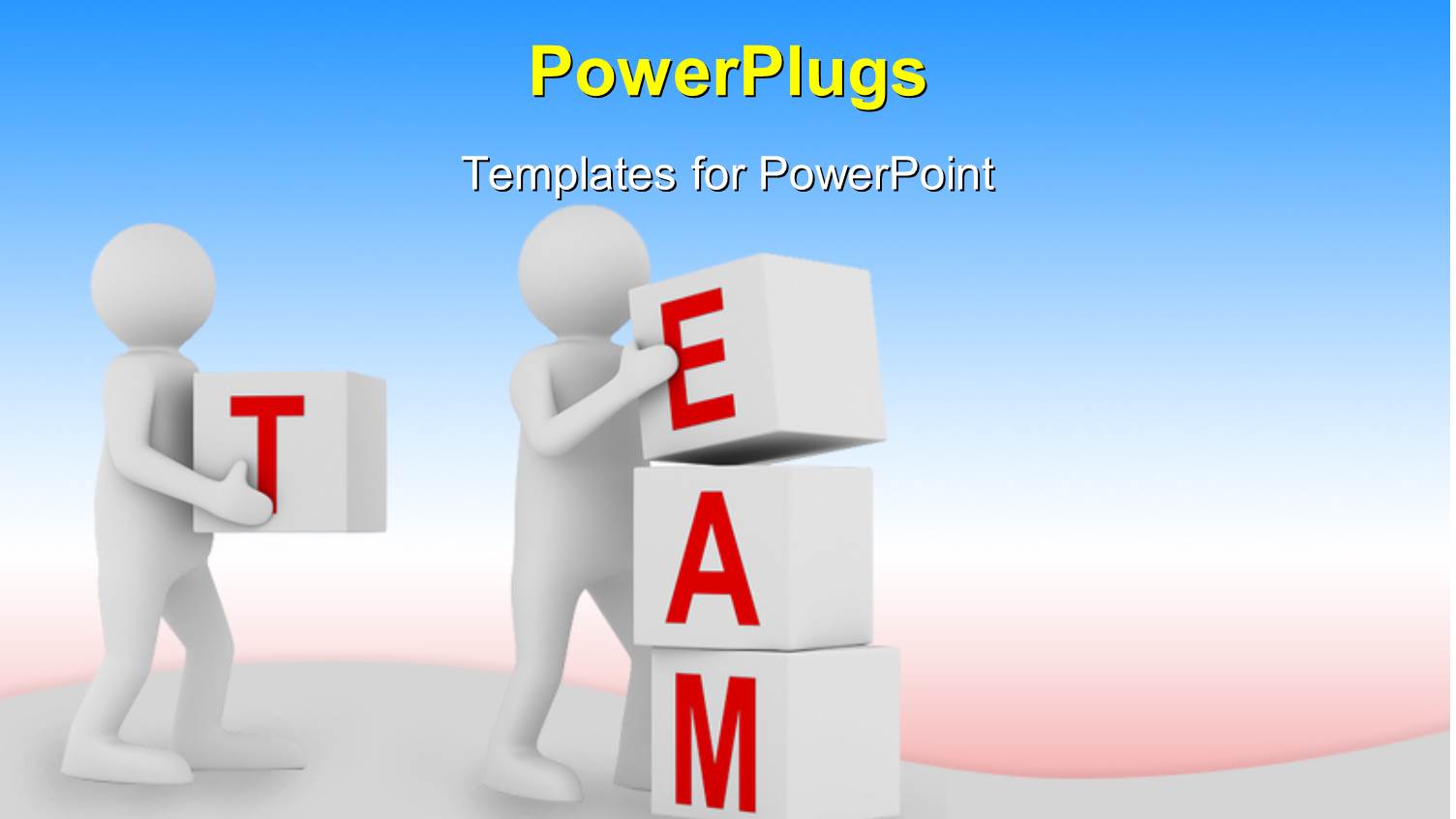 Two Perons Trying to Arrange the Word Team