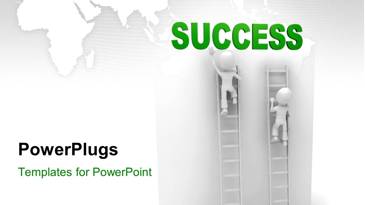 Two Person Climbing the Ladders with Map in the Background