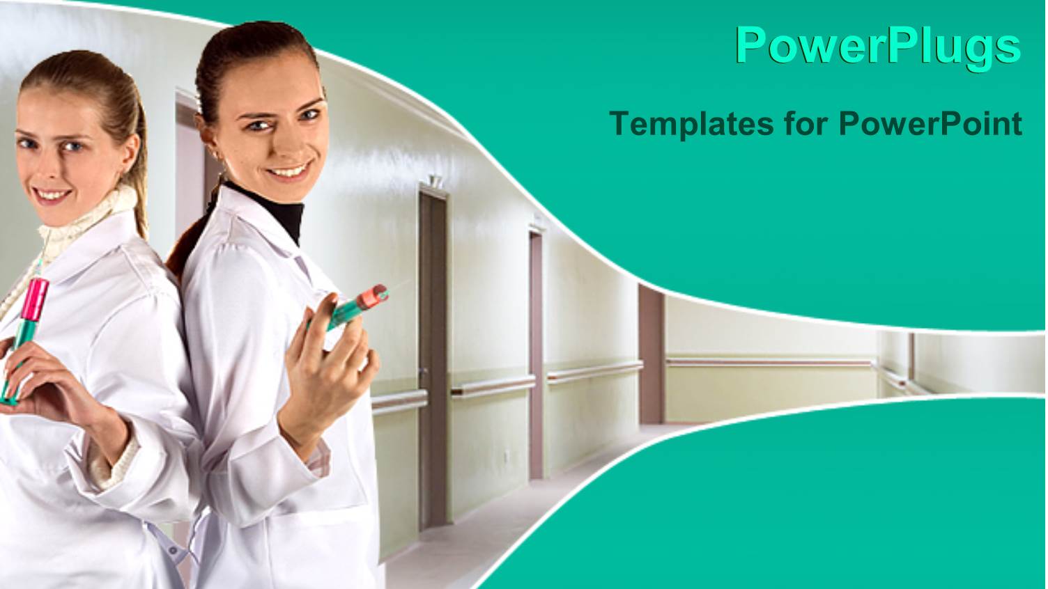 Two Pretty Nurses Holding Injections in an Hospital Setting