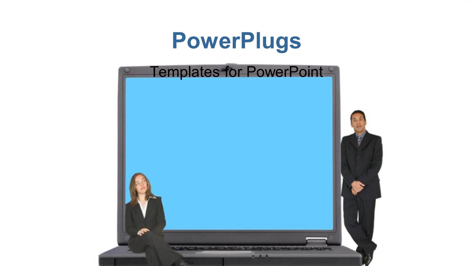 Two Professional and a Laptop with White Background