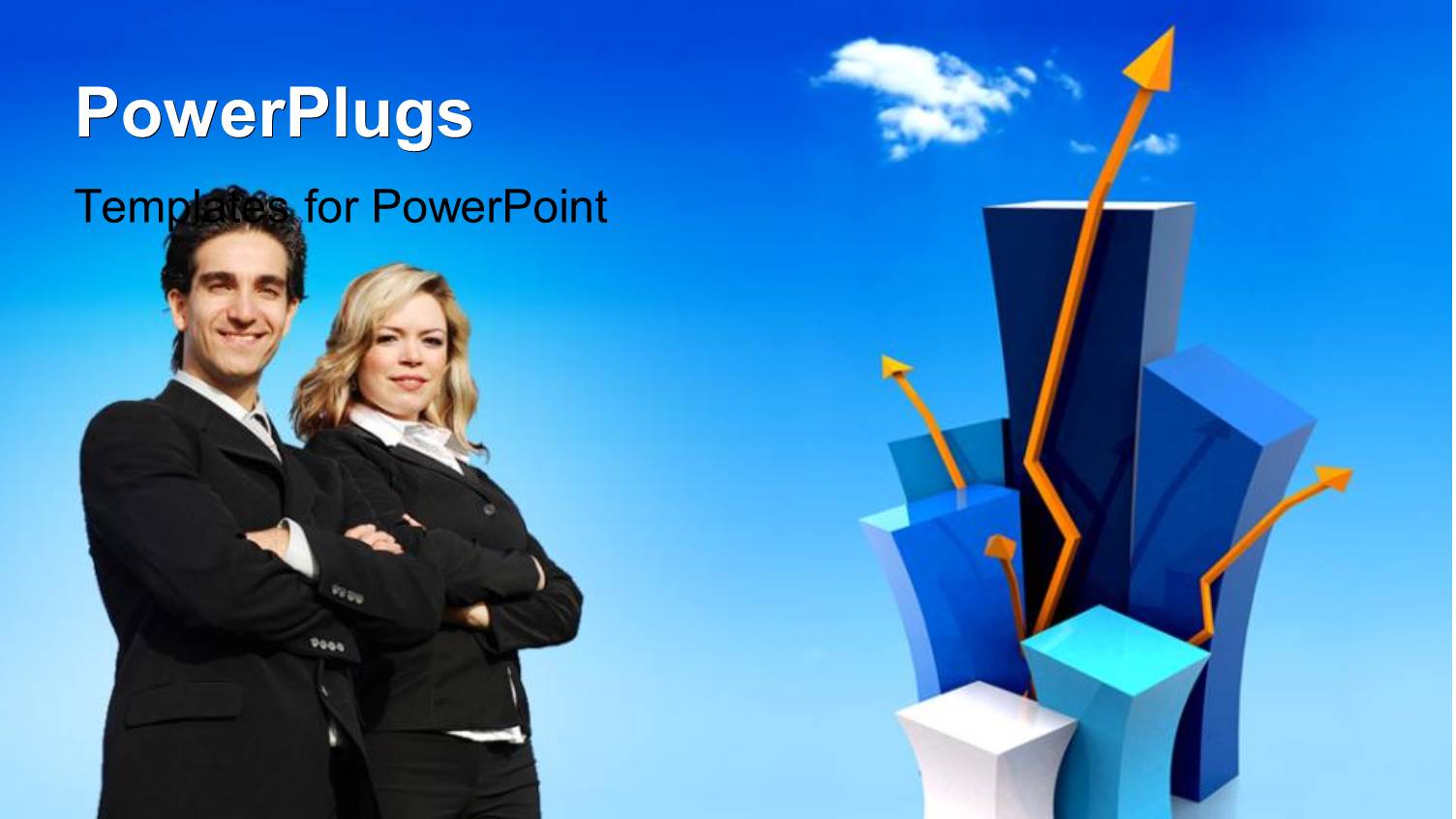 Two Professionals with Bluish Background and Place for Text