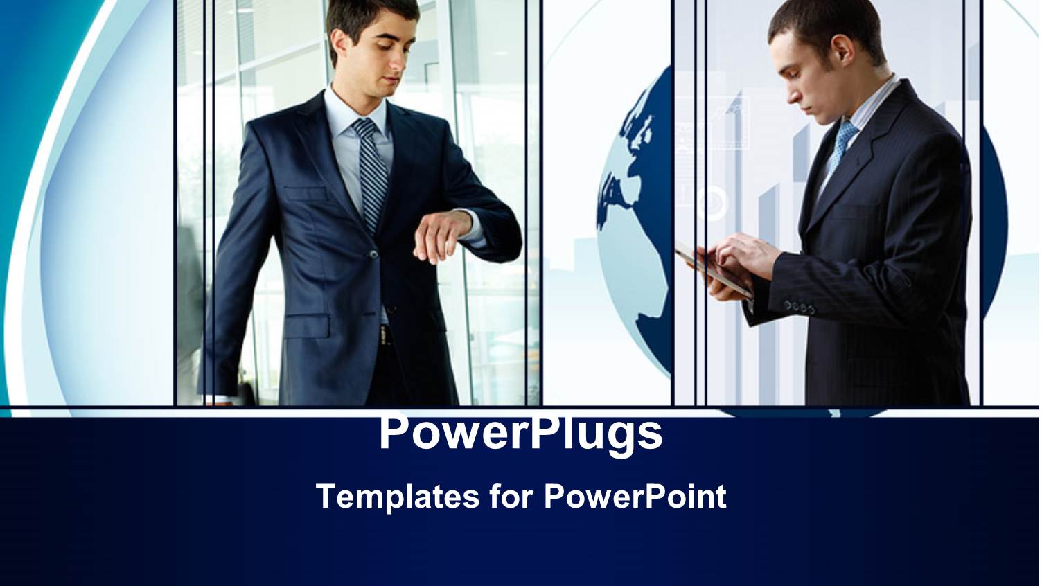 Two Professionals with Globe in the Background