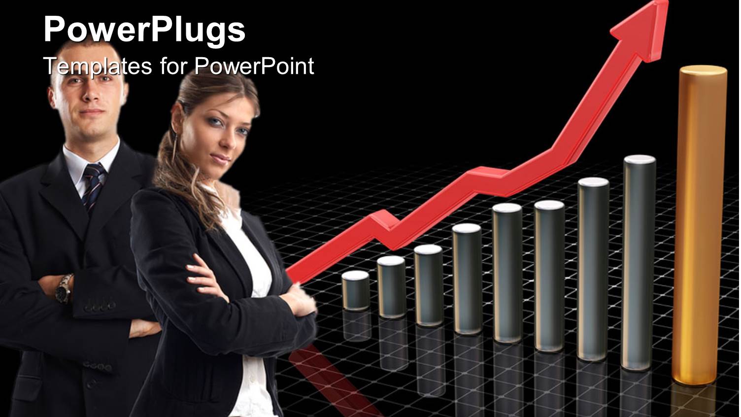 Two Professionals with Growth Table in the Background