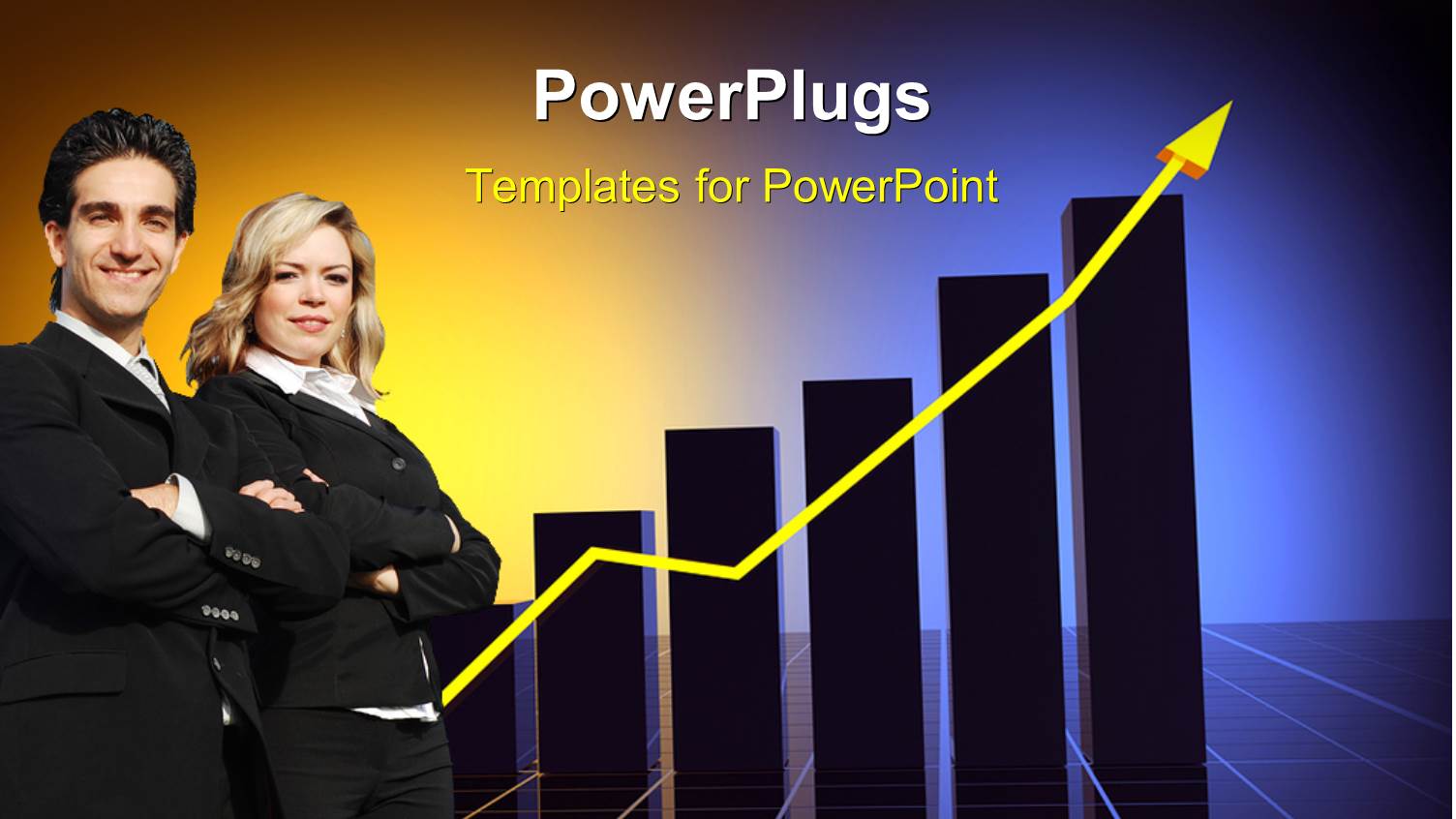 Two Professionals with Growth Table in the Background