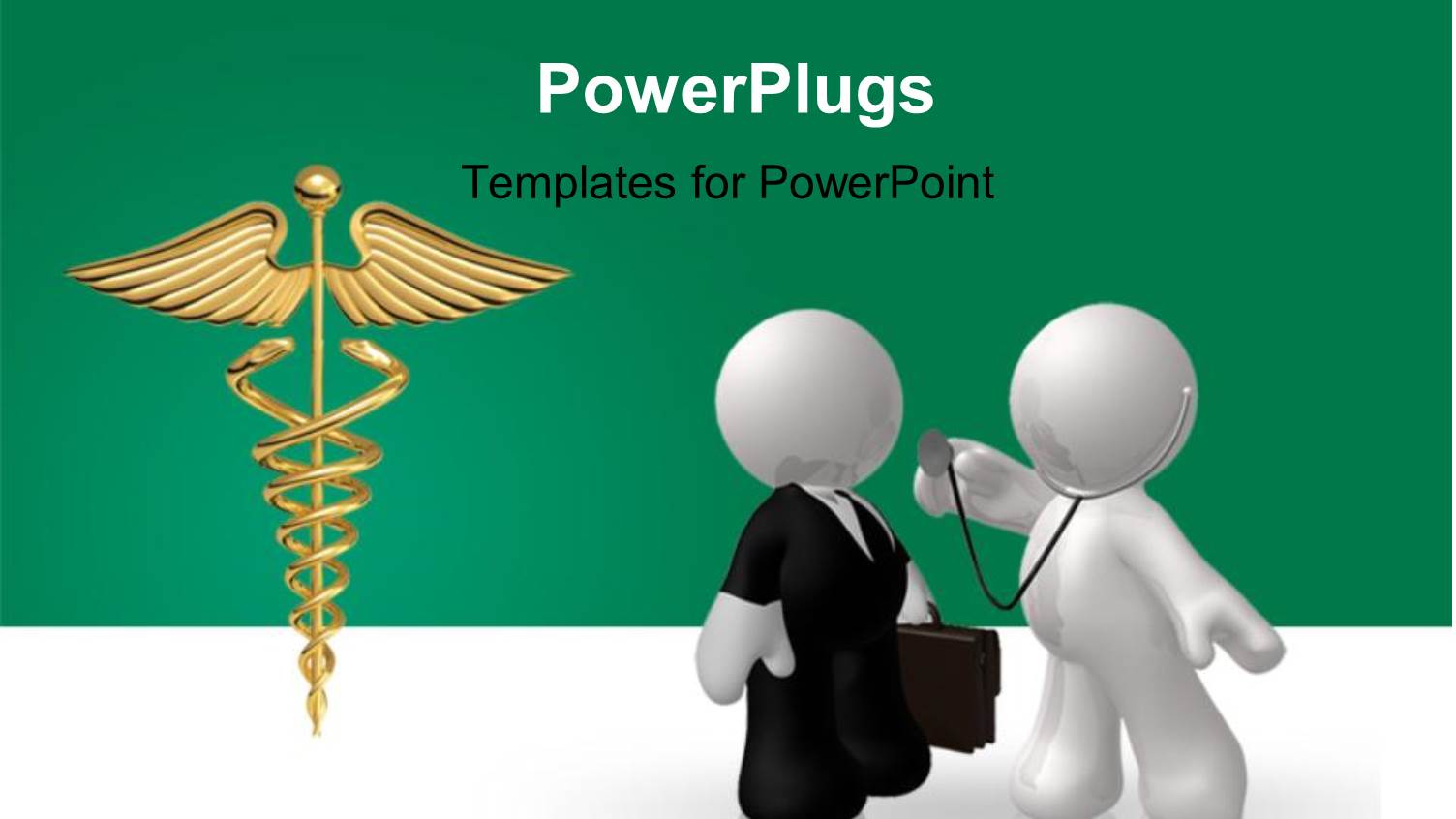 Two Professionals with a Medical Sign and Greenish Background