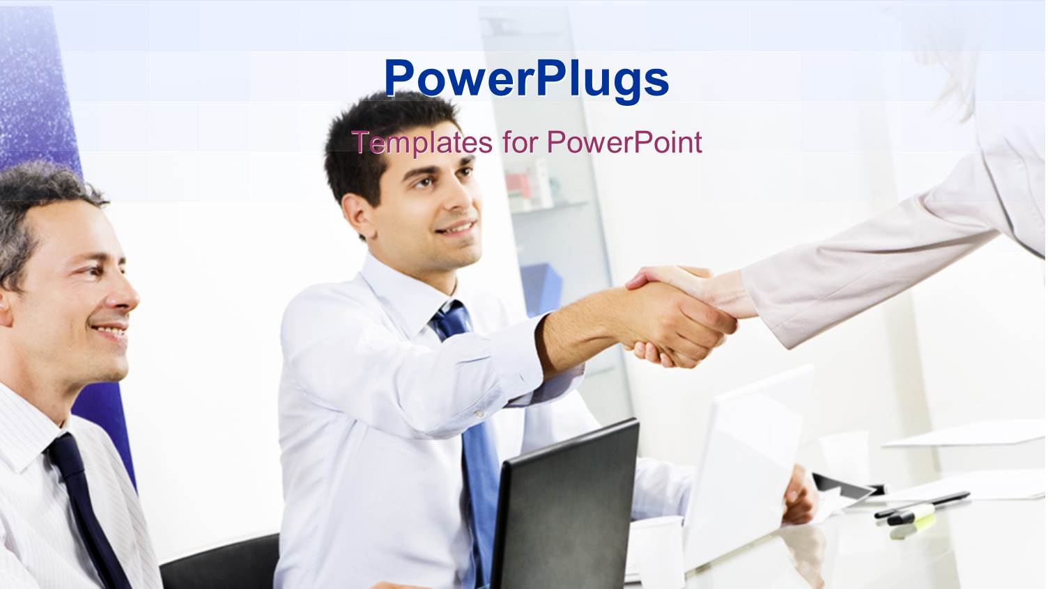 Two Professionals with an Office in the Background